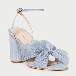 NWT Loeffler Randall Camellia Blue Pleated Bow Heel